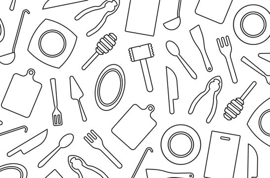 Kitchen utensils background.