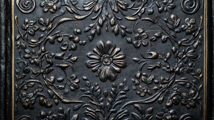 Obraz premium Vintage Book Cover with Intricate Floral Texture