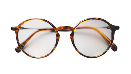 Stylish Round Eyeglasses Brown Tortoise Frame Clear Lenses Fashion Accessory