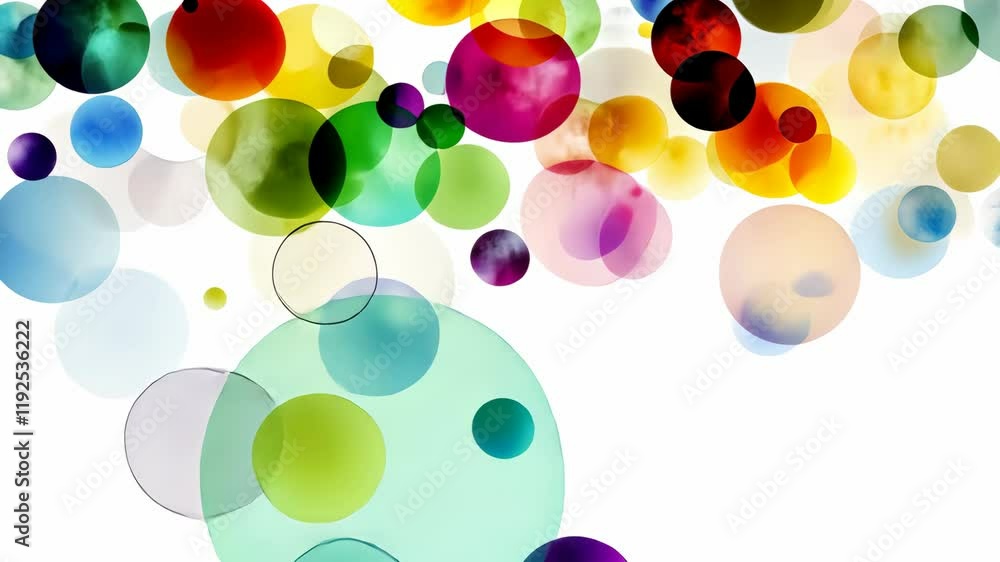 Poster colorful abstract circles create a vibrant composition of overlapping hues and textures in a playful