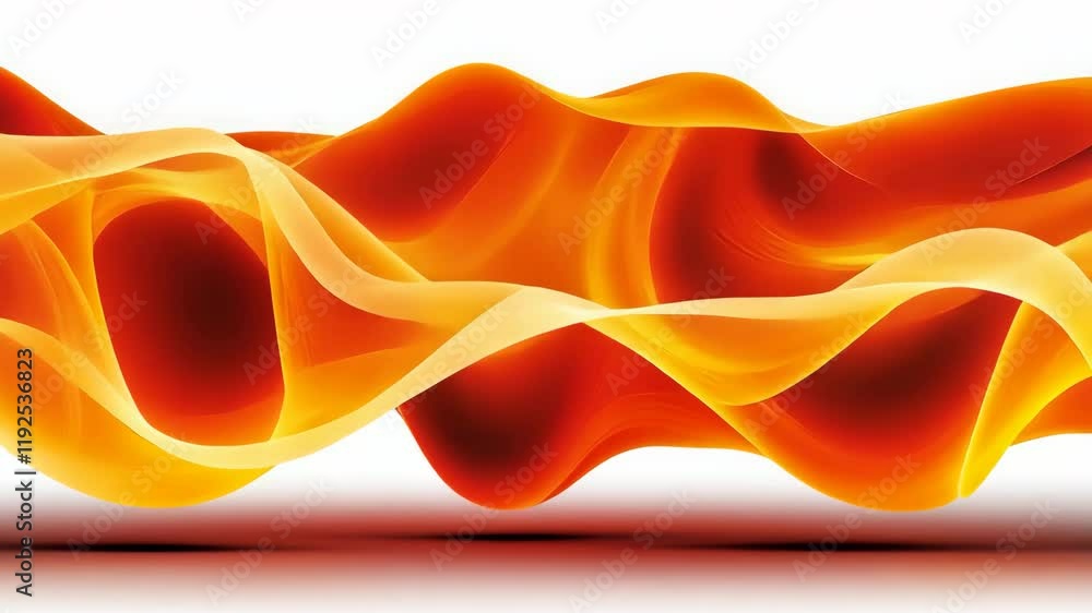 Poster vibrant abstract vdo with flowing orange and yellow waves creating dynamic and energetic visual effe
