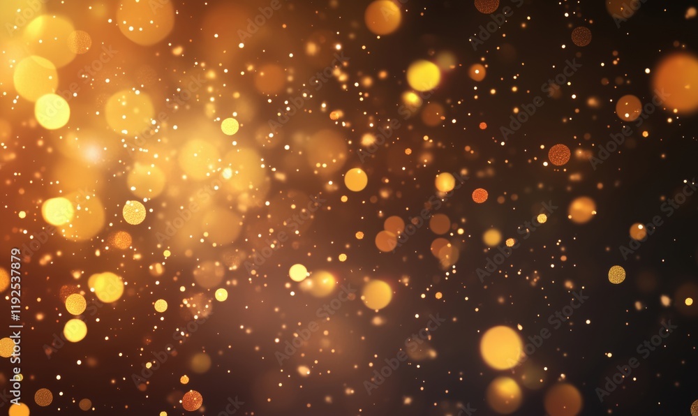 Aufkleber golden bokeh background with shimmering lights and soft focus, creating a warm and festive atmospher