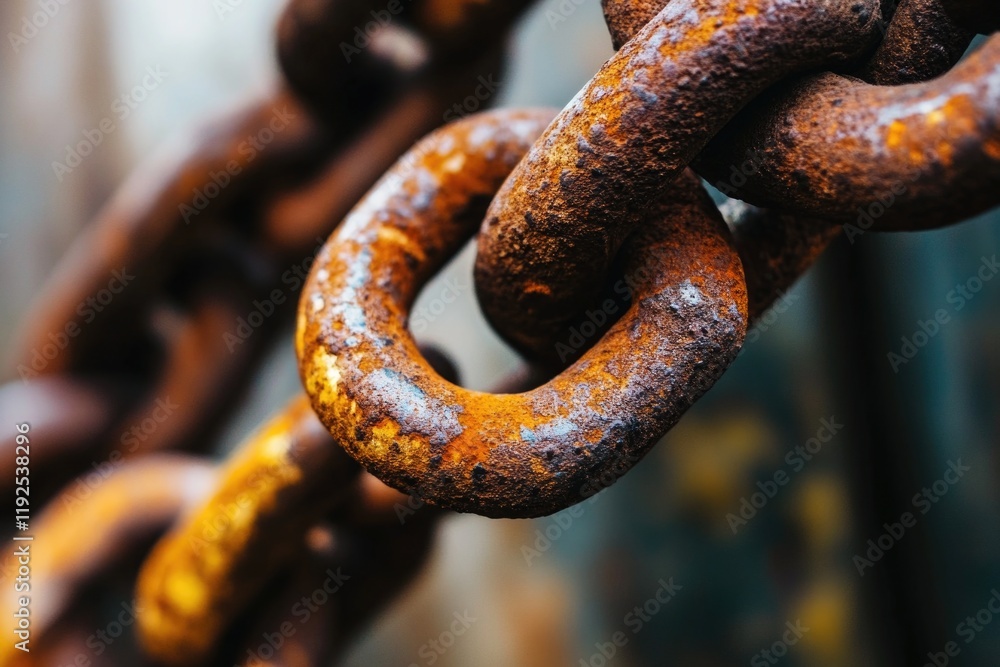Poster close-up shot of a rusty metal chain