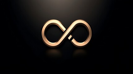 Golden Infinity Symbol on Black Background