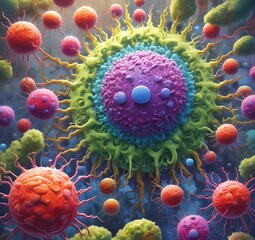 Obraz premium Illustration of bacteria.