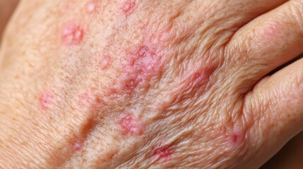 Fototapeta premium Close-Up of Inflamed Skin with Allergic Reaction