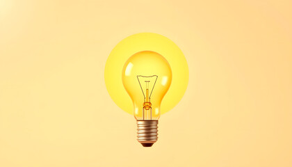 Energy, nature and business concept image. Creative idea and innovation. light bulb metaphor in front of the sun, flat design, with white tones