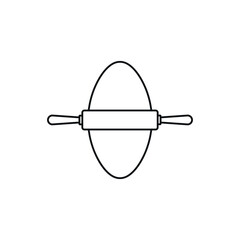 Roller pin with dough icon.
