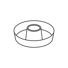 Minimalist icon representing a cake pan, perfect for baking, culinary, or kitchen-related projects. Clean vector design suitable for recipe apps, cooking websites.