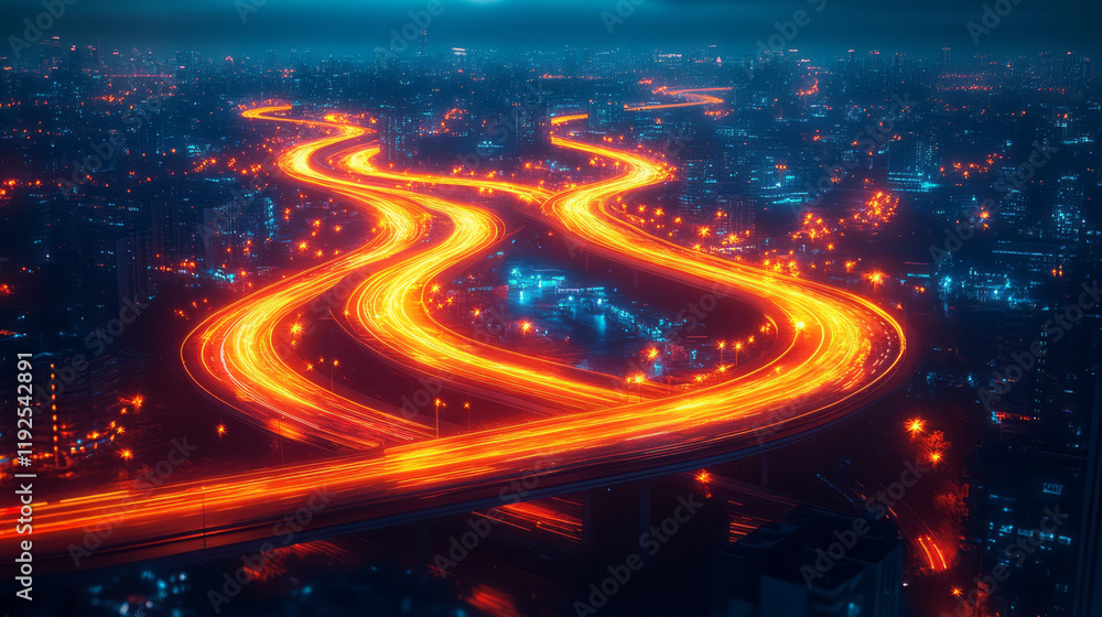 Aufkleber a sparse network of crisscrossing neon-blue lines, each intersection marked by a brilliant lemon-yel