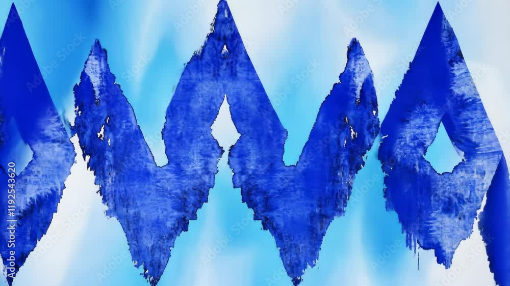 Aufkleber bold blue abstract pattern in geometric design with contrasting textures on a calm background
