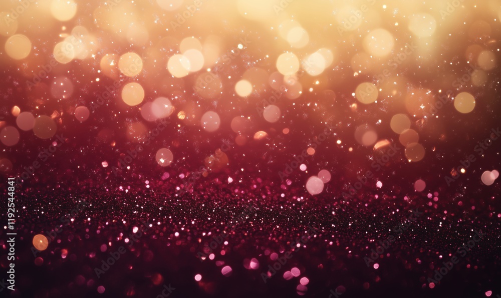 Aufkleber bokeh glitter background with sparkling lights and shimmering particles in warm tones