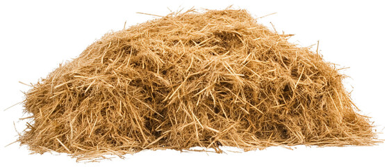 Pile of hay isolated on a white background