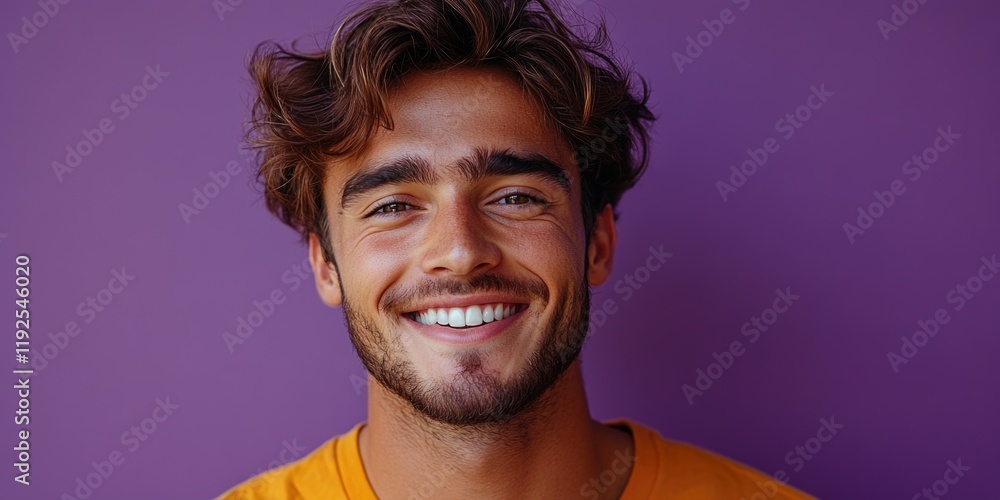 Aufkleber a smiling man with a beard looking directly at the camera