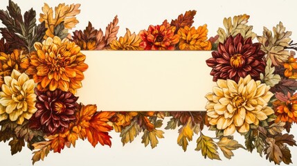 "Autumn's Embrace: A Floral Label for Your Message"