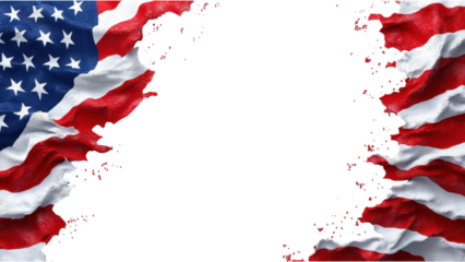 Display of american flag on minimal white background artistic composition digital artwork modern environment aesthetic viewpoint flag symbolism