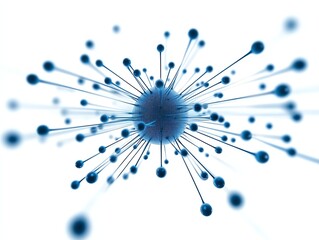 A quantum computing graphic display, spinning particle visuals, glowing blue circuits, isolated on white background