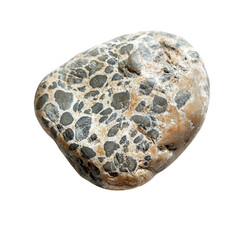 Smooth River Stone with Unique Texture and Pattern Close-up Image