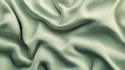 Obraz premium Soft green fabric with subtle textured folds and ripples