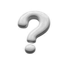 3D White Question Mark Symbol Inquiry Uncertainty Riddle Query Problem Doubt Questioning Conundrum