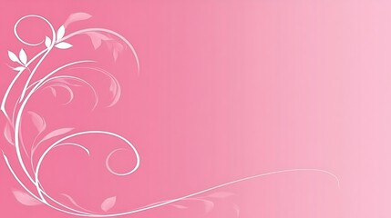 Delicate White Floral Design on Pink Background
