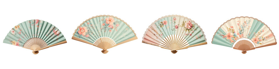  Elegant collection of decorative fans showcasing intricate floral designs