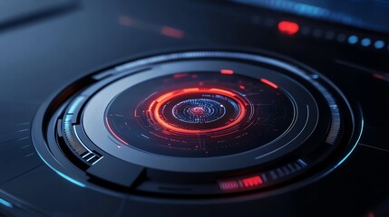 Hightech dashboard, holographic widgets, futuristic design, 3D illustration