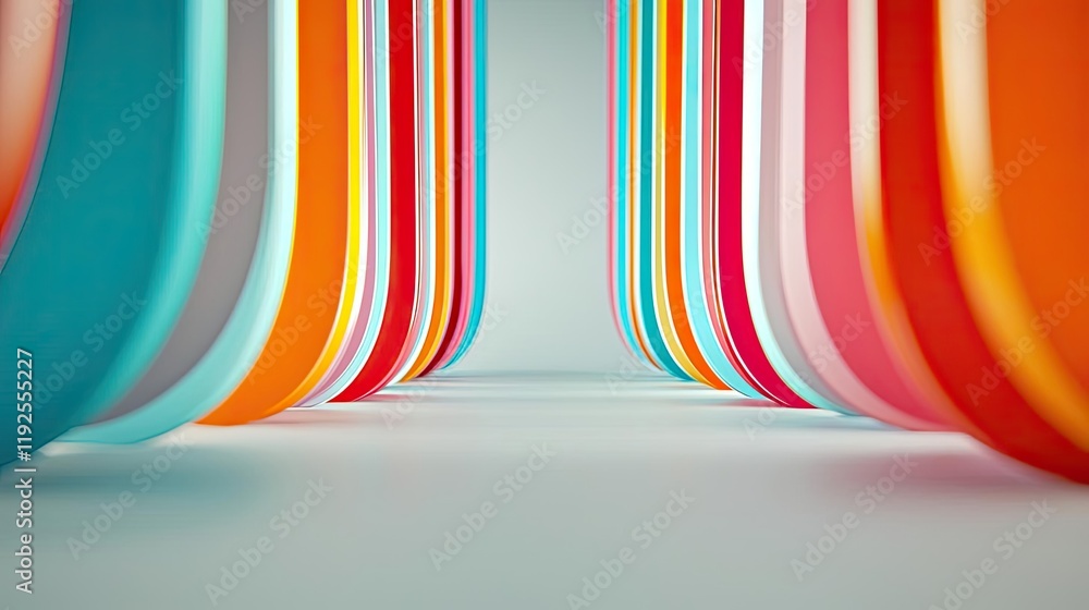 Poster minimal symmetry idea. colorful abstract lines creating a vibrant, dynamic perspective on a modern b