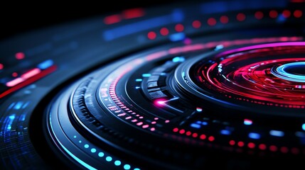 Multilayered virtual reality dashboard, futuristic interface design, immersive gaming environment
