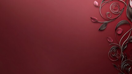 Elegant maroon background with ornate floral design