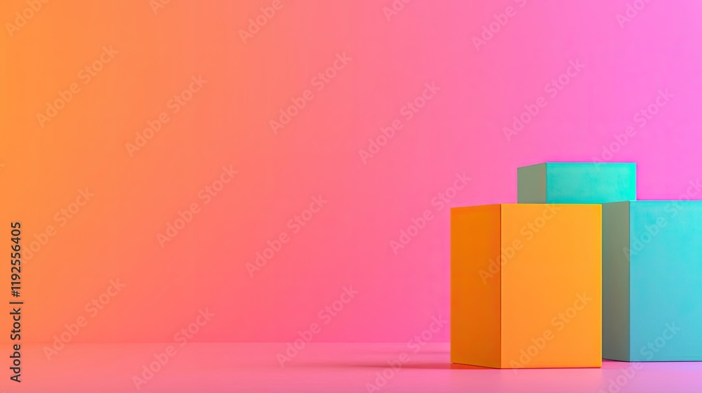 Poster symmetry gradient concept. colorful geometric shapes on a vibrant gradient background for creative p