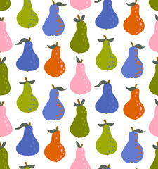 colorful pears seamless pattern