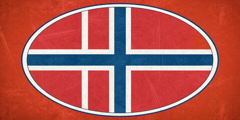 Fototapeta premium Norway: A Circular Design with a Red Background and Cross Symbolizing National Identity