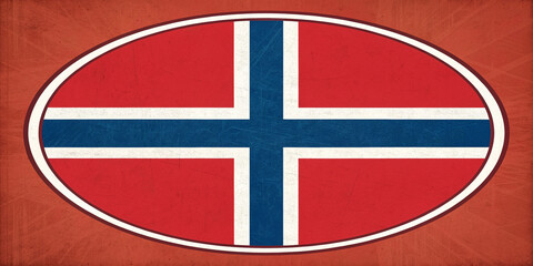 Fototapeta premium Norway: A Circular Design with a Red Background and Cross Symbolizing National Identity