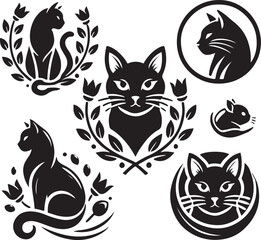 set of black cats