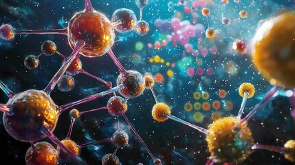 Detailed depiction of atomic molecular interactions illustrating chemical bonding mechanisms with a focus on periodic table elements and their role in bond formation