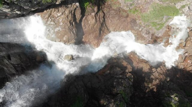 Caucasus, North Ossetia. Digoria gorge. Gebi waterfall.