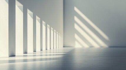 Obraz premium Shadows Play on Modern Walls in Tranquil Space
