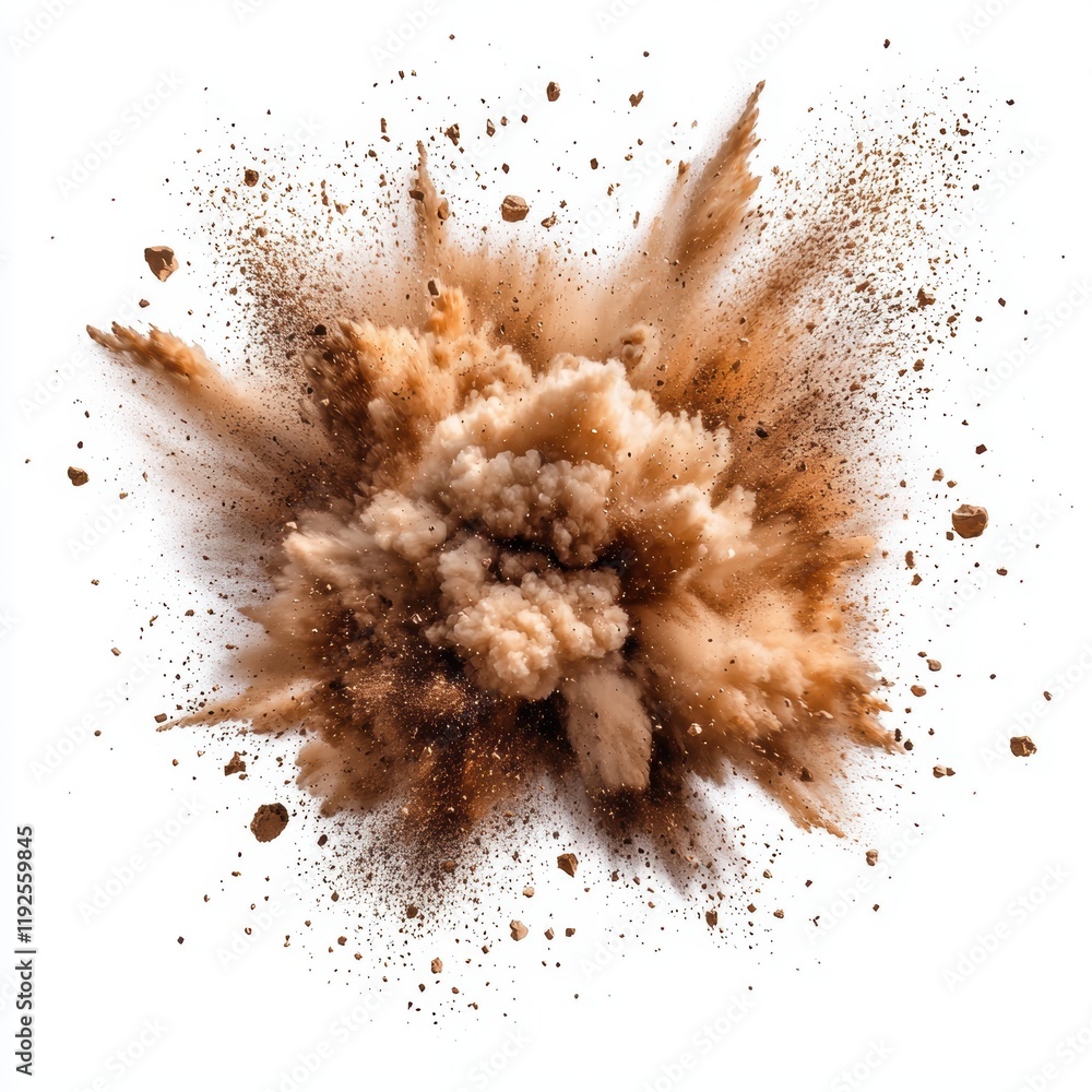 Aufkleber dynamic explosion with smoke and dust in a dramatic display