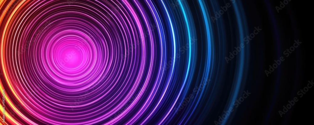 Poster vivid gradient idea. vibrant abstract circular patterns in purple and blue, perfect for creative des
