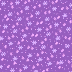 Seamless floral background fabric with ditsy and daisy pattern