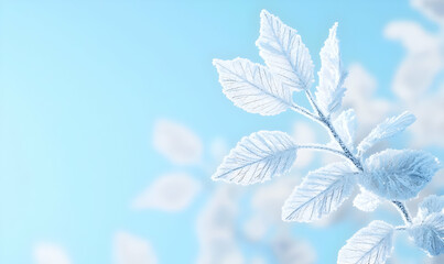 Icy Blue Bokeh Winter Wonderland, a serene scene of shimmering blue hues, delicate frost, and enchanting winter landscapes creating a magical atmosphere.