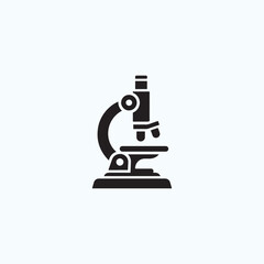 Modern Science Microscope Silhouette Vector icon