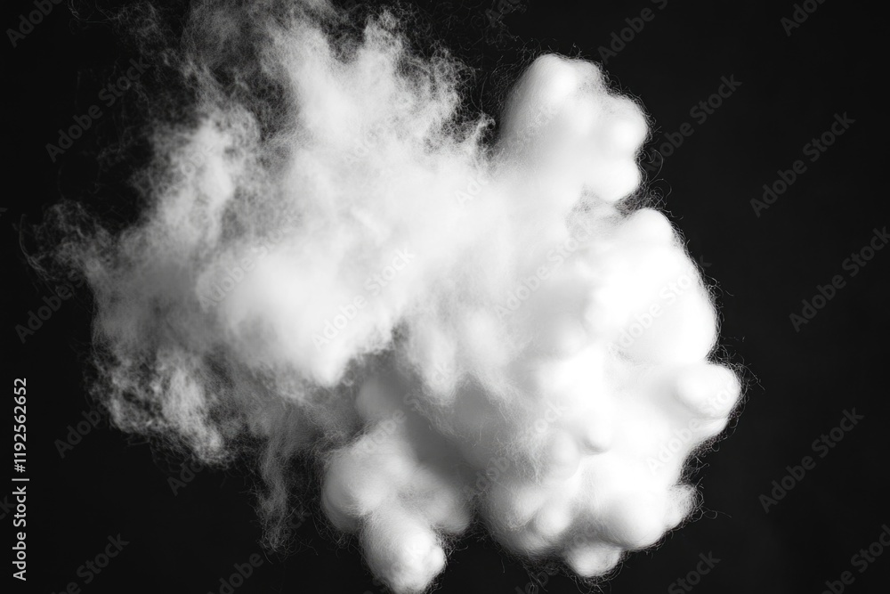 Poster a simple black and white image of a cloud silhouette against a plain background