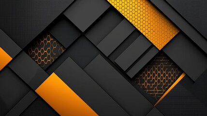 Black and Gold Geometric Abstract Design