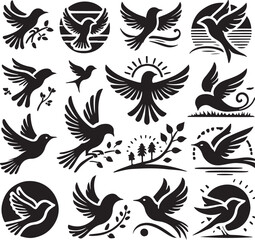 Fototapeta premium Set of bird logo