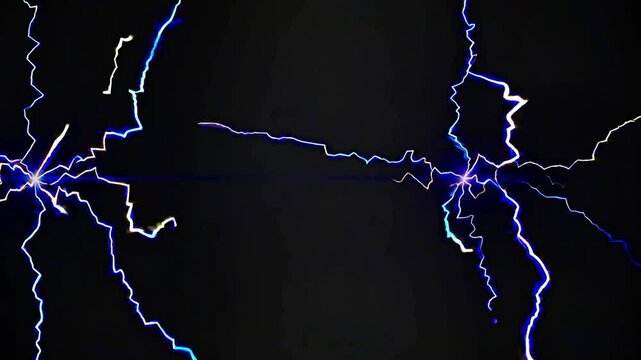 Dramatic Display of Lightning Bolt Against Deep Black Background Capturing the Power and Energy of Nature in a Striking Visual Format