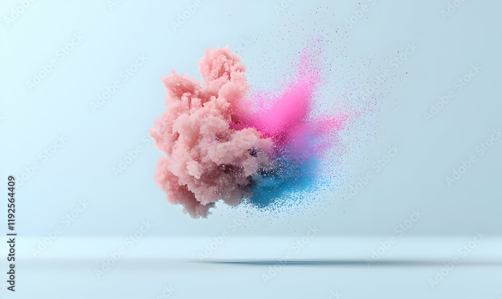 Poster h5n1 bird flu particle in abstract design, intricate visualization of viral structure, vibrant color