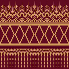 Ikat cross stitch geometric embroidery seamless knitted pattern on beautiful background. Perfect decorative design for sweater, fabric, decoration,