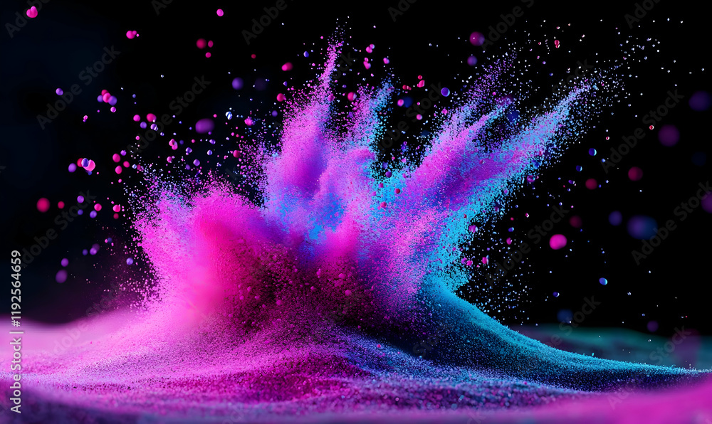 Poster colorful visualization of h5n1 bird flu particles, showcasing intricate structures and dynamic patte